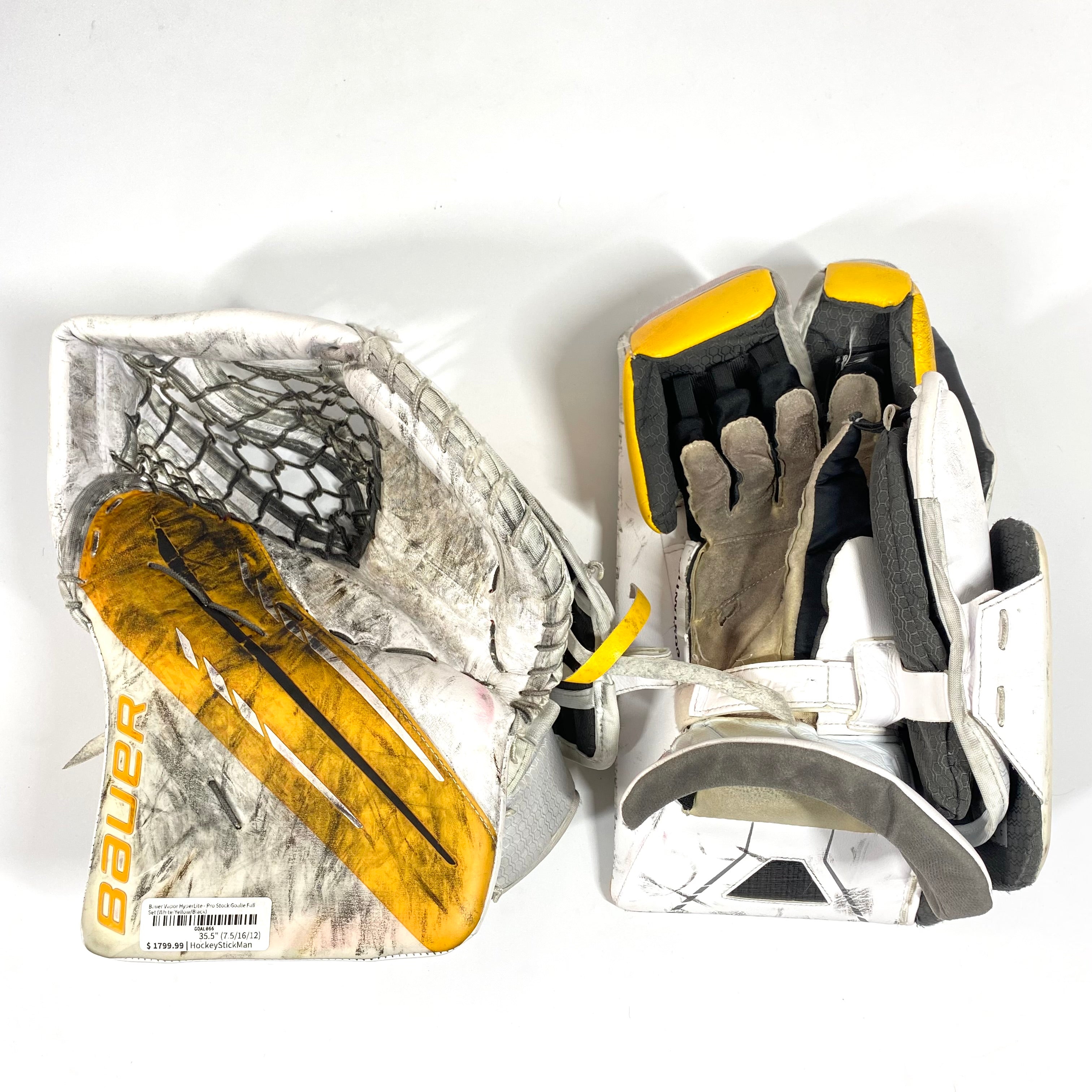 Bauer Vapor HyperLite - Ensemble complet de gardien de but Pro Stock (blanc/jaune/noir)